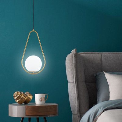 Đèn mặt dây chuyền LED hình giọt nước Đèn đơn có đầu 180 * 350mm Đèn mặt dây chuyền phòng khách