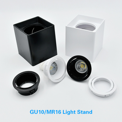 Vỏ bóng đèn vuông / tròn Gu10 Vỏ đèn LED Mr16 gắn trên bề mặt