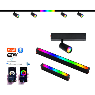 Đèn LED theo dõi từ tính 80LM/W Điều chỉnh độ sáng thông minh Màu sắc phù hợp Đèn pha lũ RGB