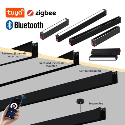Thiết kế mới Đen LED cao cấp Đèn lưới điện tuyến tính Đèn phòng trưng bày Đèn đường từ tính