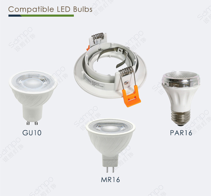 Mr16 G5.3 Gu10 Vỏ Đèn Downlight Âm Trần Vỏ Nhôm Đúc