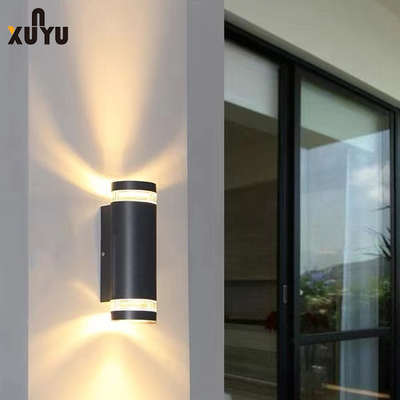 Đèn treo tường ngoài trời hình trụ phong cách Châu Âu Đen 10W 3000K
