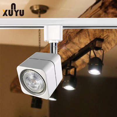 Đèn chiếu sáng theo dõi 3500K-6000K Square Gu10 Nhôm 5w Spotlight