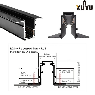 OEM đen nhúng 48V Magnetic Track An toàn điện áp thấp