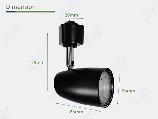 Vật liệu sắt ABS tùy chọn Đèn chiếu sáng theo dõi Gu10 MR16 Đèn chiếu sáng theo dõi có thể điều chỉnh