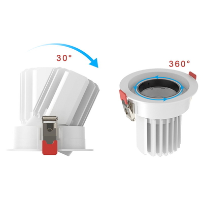 Màu trắng 12W 15W 24W 30W 35w Đèn Downlight phòng tắm có thể thay đổi độ sáng Góc điều chỉnh