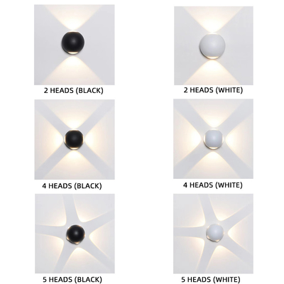 Đèn tường ngoài trời sáng bóng Led Cross nhiều đầu