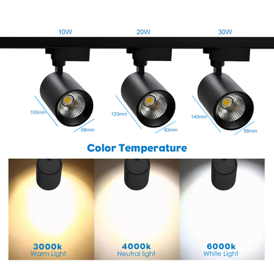 Đèn theo dõi COB màu đen 3500K 10W 20W 30W cho cửa hàng quần áo