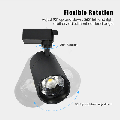 Siêu thị LED Track Light Chỉ số hiển thị cao Đèn LED COB có thể điều chỉnh