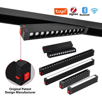 Không có đèn chính Magnetic Track bề mặt gắn trên đường ray tuyến tính 3000K 12W 24W đèn lưới