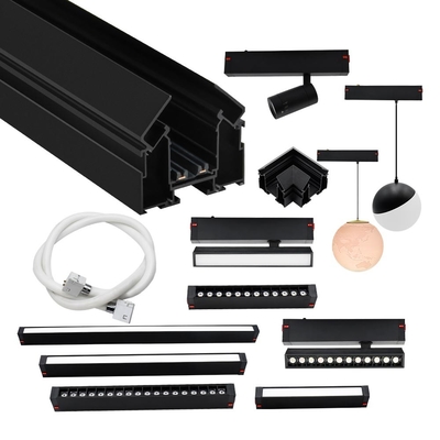 220V Tuya Smart Magnetic Track Lamp 10W 20W Đèn chiếu sáng dẫn đường đen
